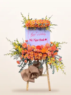 Kệ Hoa Sinh Nhật Cam Rực Rỡ